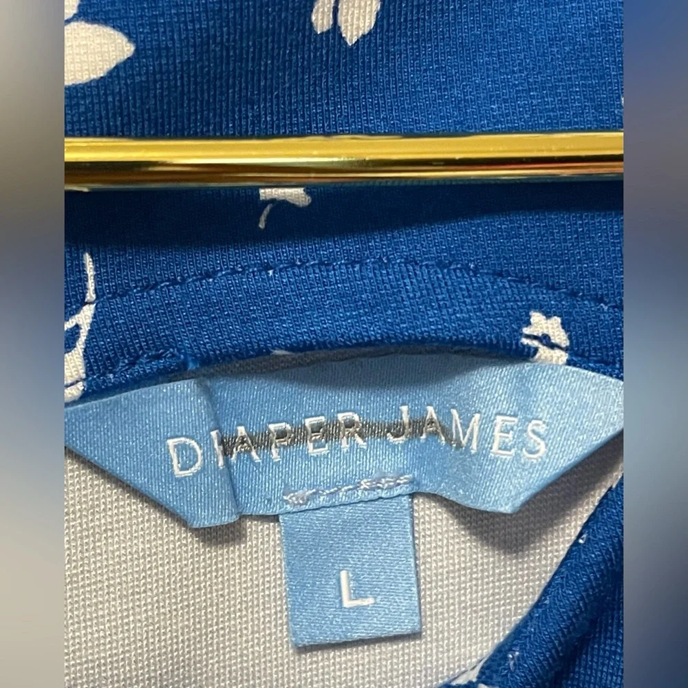 SOLD Draper James Blue & White Floral Ponte Sheath Flare Dress - Picture 5 of 9